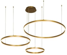 Φωτιστικό Οροφής Led 1956-D 136W 3000K 80Lm Gold Metal,Acrylic