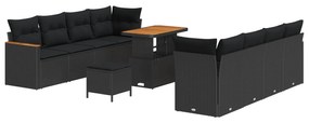 Σετ Καναπέ Κήπου 11 pcs Μαύρο συνθετικό ρατάν