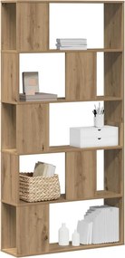 vidaXL Βιβλιοθήκη 5 Επιπέδων Δρυς 80,5x23,5x162,5 εκ. Επεξεργ. Ξύλο