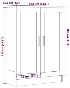 ΒΙΒΛΙΟΘΗΚΗ ΠΑΛΑΙΟ ΞΥΛΟ 82,5 X 30,5 X 115 ΕΚ. ΕΠΕΞ. ΞΥΛΟ 856156