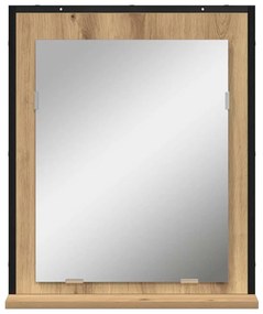 vidaXL Καθρέφτης Μπάνιου με ράφι artisan δρυς 50 x 12 x 60 εκ