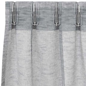 vidaXL Κουρτίνες με κουρτίνες 2 pcs Σκούρο γκρι 140x175cm Πολυεστέρας