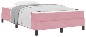 vidaXL Κρεβάτι box spring με στρώμα Ροζ 120 x 200 cm Βελούδο
