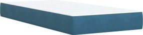 vidaXL Κρεβάτι Boxspring με Στρώμα Μπλε 100x200 εκ. Βελούδινο