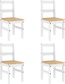 vidaXL Σετ Τραπεζαρίας 5 Τεμαχίων PANAMA από Μασίφ Ξύλο Πεύκου Λευκό