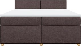 vidaXL Κρεβάτι Boxspring με Στρώμα Σκούρο Καφέ 200x200 εκ. Υφασμάτινο