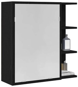 vidaXL Καθρέφτης Ντουλάπα Μπάνιου Μαύρη δρυς 62.5 x 20.5 x 64 εκ.