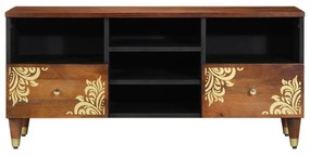 vidaXL Έπιπλο TV Καφέ μέλι Μασίφ ξύλο μάνγκο 100 x 33 x 46 εκ.