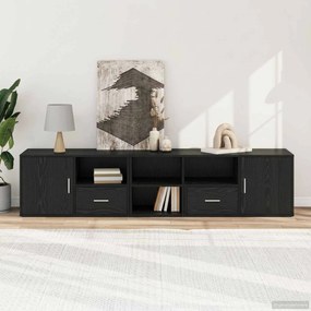 vidaXL Γωνιακό Ντουλάπι Μαύρη Δρυς 200 x 40 x 45 εκ Επεξεργασμένο Ξύλο