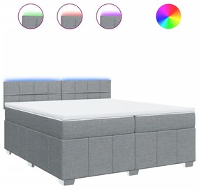 ΚΡΕΒΑΤΙ BOXSPRING ΜΕ ΣΤΡΩΜΑ ΑΝΟΙΧΤΟ ΓΚΡΙ 200X200 ΕΚ. ΥΦΑΣΜΑΤΙΝΟ 3289475