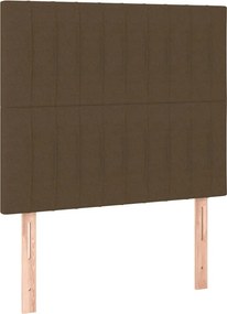vidaXL Κρεβάτι Boxspring με Στρώμα Σκούρο Καφέ 80x200 εκ. Υφασμάτινο