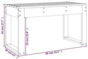 Παγκάκι Κήπου Μαύρο 80 x 38 x 45 εκ. από Μασίφ Ξύλο Πεύκου - Μαύρο