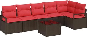 vidaXL Σετ Καναπέ 7 pcs Καφέ συνθετικό ρατάν