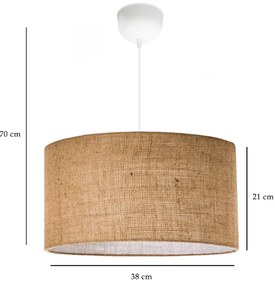Φωτιστικό οροφής Monahan Megapap E27 γιούτα μονόφωτο χρώμα μπεζ 38x21x70εκ.