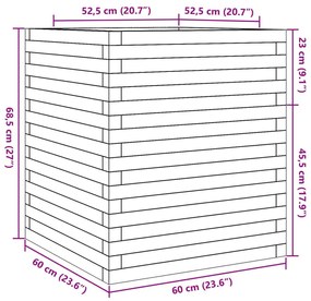 Ζαρντινιέρα Καφέ Κεριού 60x60x68,5 εκ. από Μασίφ Ξύλο Πεύκου - Καφέ