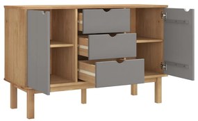 vidaXL Συρταριέρα OTTA Καφέ και Γκρι 113,5x43x73 εκ. Μασίφ Ξύλο Πεύκου