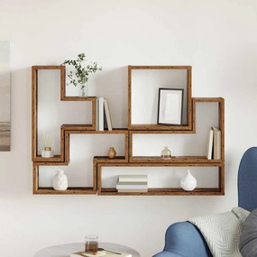 vidaXL Κύβος Τοίχου Παλαιό ξύλο 96 x 12 x 64 εκ. Επεξεργασμένο ξύλο