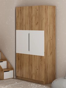 Δίφυλλη Ντουλάπα Ρούχων VENTO Ρουστίκ/Λευκό 90x50x195