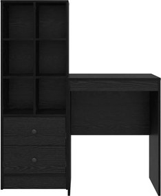 vidaXL Γραφείο με συρτάρι 2 pcs Μαύρη Οξυά