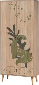 Διφυλλη Ντουλαπα Πολυχρωμη CITY DINO 45x80x190