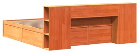 vidaXL Σκελετός Κρεβ. Χωρίς Στρώμα Καφέ Κεριού 200x200 εκ Μασίφ Πεύκο