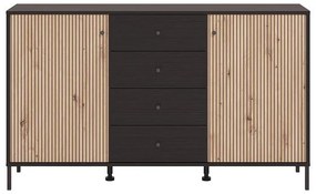Κομότα - Μπουφές Correze 3K4F Μαύρο Δρύς -Artisan Oak 157x40x93 εκ. 157x40x93 εκ.