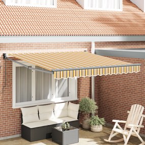 vidaXL Χειροκίνητη Ανασυρόμενη Τέντα Ριγέ 300x250 εκ.