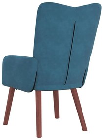 vidaXL Χαλαρωτική Πολυθρόνα Μπλε 63 x 67 x 94 εκ. Βελούδο