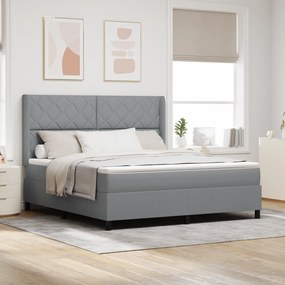 vidaXL Κρεβάτι με Στρώμα Light Grey 180x200 cm Ύφασμα