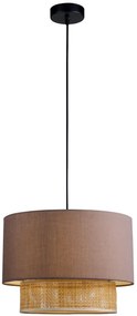 Φωτιστικό Κρεμαστό Μονόφωτο 1xE27 D340x H1500mm Ύφασμα-Ράταν Viokef Rika 4305900