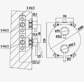 Creavit DSU3001 - Μίκτης εντοιχισμού 3 εξόδων