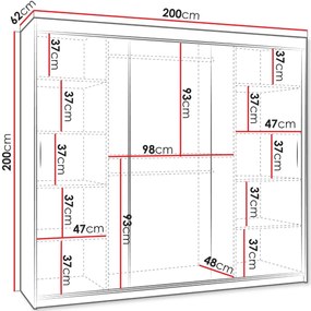 Ντουλάπα Selfie 200 συρόμενη-Leuko