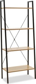Βιβλιοθήκη- Ραφιέρα Ramon pakoworld φυσικό-μαύρο 60x23x145,5εκ