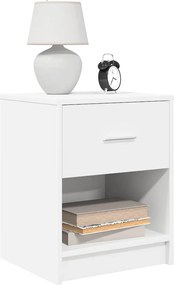vidaXL Κομοδίνο με Συρτάρι Λευκό 40x34x50 εκ.