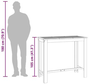 vidaXL Τραπέζι Μπαρ Κήπου 120 x 60 x 105 εκ. από Μασίφ Ξύλο Ακακίας