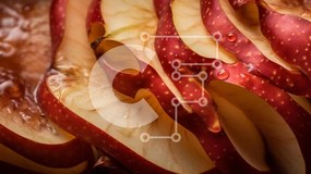 Σετ των 2 Intra Συλλεκτικό Ξύλινο Παζλ Plywood 4mm - Κοντινή όψη των φρέσκων φέτες κόκκινου μήλου Σε Ξύλινο Κουτί - Διαστάσεις: 10x10 cm – 25 κομμάτια