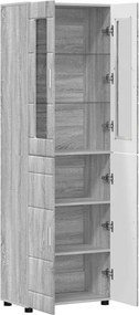 vidaXL Highboard FLORIN 60 x 35 x 182 εκ. Γκρίζο Σονομα