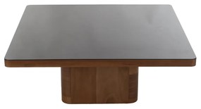 Artekko MT Καφέ Ξύλινο Τραπέζι Σαλονιού με Μαύρο Τζάμι (100x100x40)cm Artekko 783-4306