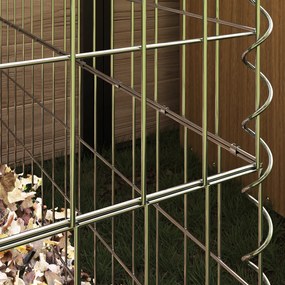 vidaXL Κομποστοποιητής Κήπου  100x100x100 εκ. Με Μεταλλικό Τετράγωνο