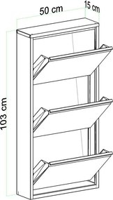 Παπουτσοθήκη Λευκό AAZON 50x15x103