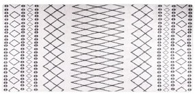 vidaXL Χαλί Πλενόμενο Αντιολισθητικό Μαύρο / Λευκό 80 x 300 εκ.