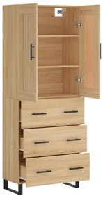 vidaXL Ντουλάπι Sonoma δρυς 69,5 x 34 x 180 εκ. από Επεξεργασμένο Ξύλο