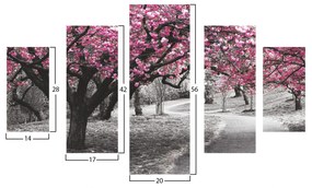 ΠΙΝΑΚΑΣ ΠΕΝΤΑΠΤΥΧΟ MDF BLOOMING TREE 82Χ56x3 HM7207.04 (1 Τεμμάχια)