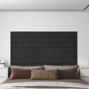 vidaXL Κεφαλάρι Τοίχου 12 pcs Μαύρο Βελούδο