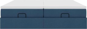 vidaXL Οθωμανικό κρεβάτι με στρώματα μπλε 180x200cm ύφασμα