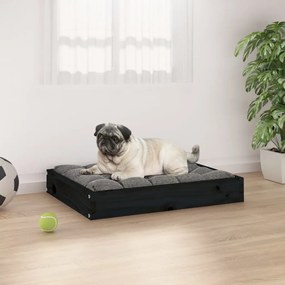 Κρεβάτι Σκύλου Μαύρο 61,5 x 49 x 9 εκ. από Μασίφ Ξύλο Πεύκου