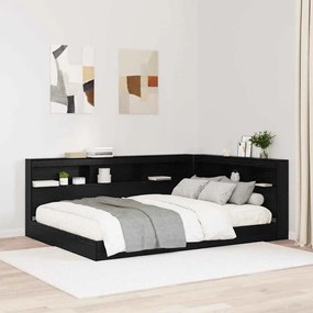vidaXL Κεφαλάρι Αποθήκης με ράφι Μαύρη δρυς 150 cm Επεξεργασμένο ξύλο