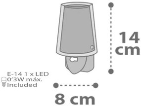 Φως πρίζας Ango Stars LED-Lila