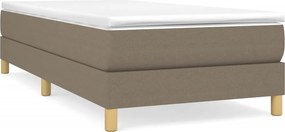 vidaXL Κρεβάτι Boxspring με Στρώμα Taupe 80x200 εκ. Υφασμάτινο
