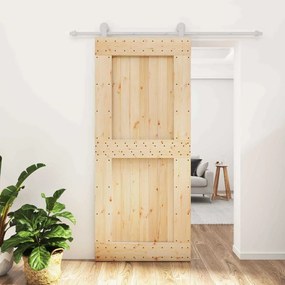 vidaXL Συρόμενη Πόρτα Φυσικό και Λευκό 90 x 210 cm